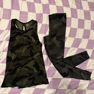 Old Navy Active Camo Set - Breathe On Tank & Powersoft Leggings - Small